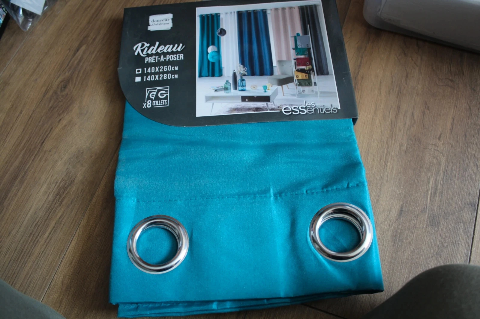 Eyelet curtain "Douceur d'interieur" Teal / Petroleum – photo 7